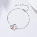 wholesale 925 Sterling Silver Heart-Shaped Sports Bracelet with Gymnastics Figure Charm - Gift for Athletes-0-1