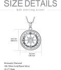 wholesale 925 Sterling Silver Moissanite Compass Pendant Necklace with I'd Be Lost Without You Inscription for Women-0-3
