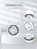 wholesale 925 Sterling Silver Memorial Urn Necklace with Heart Charm and Inscription Dad - Keepsake Jewelry for Ashes (Black)-0-5