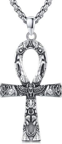 wholesale 925 Sterling Silver Ankh Cross Pendant Necklace  - Ancient Egypt Symbol Charm Jewelry for Men Women Gifts-Ankh