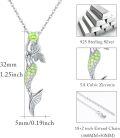 wholesale 925 Sterling Silver Green CZ Mermaid Pendant Necklaces for Women Sea Life Gifts-0-3