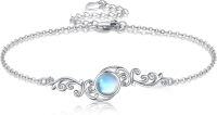 wholesale 925 Sterling Silver Moonstone Filigree Chain Link Bracelet for Women-Filigree