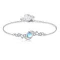 wholesale 925 Sterling Silver Delicate Chain Bracelet Wholesale With Moonstone Charm-0-0