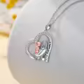 TOUPOP Sterling Silver Heart Pendant Necklace For Mother-0-2