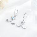 wholesale 925 Sterling Silver Crossed Golf Clubs with Blue Stone Drop Earrings for Women's  Ideas-0-4