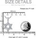 wholesale 925 Sterling Silver 3D Star of David Pendant for Men's Necklaces -0-4