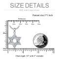 wholesale 925 Sterling Silver Star Of David And Menorah Pendant Necklace-0-5