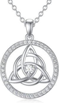 wholesale TOUPOP Celtic Knot Necklace Sterling Silver Luck Irish Pendant Necklace Birthday Christmas Jewelry Gifts For Women -undefined
