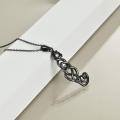 wholesale 925 Sterling Silver Black Celtic Knot Heart Pendant Necklace for Cat Lovers Gifts-0-4