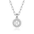 wholesale 925 Sterling Silver Zodiac Pisces Pendant Necklace With Cubic Zirconia Sunburst Design-0-0