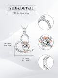 wholesale 925 Sterling Silver Cow Heart Love You Forever Pendant Necklace Gift for Women-0-1