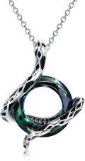 wholesale S925 Sterling Silver Blue Color-Change Crystal Vivid Snake Pendant Necklace, Adjustable 18-20 Chain, Hypoallergenic Lead & Nickel Free Jewelry Gift for Women-0-0