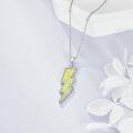 wholesale 925 Sterling Silver Yellow Opal Lightning Bolt Reversible Boomerang Pendant Necklaces - Dainty Minimalist s for Women & Girls-0-2