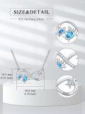 wholesale 925 Sterling Silver Infinity Starfish Blue Crystal Pendant Necklace-0-4