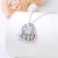wholesale 925 Sterling Silver Heart-Shaped Girls with Crystals Necklace for Women-0-2