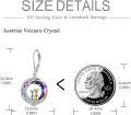 wholesale 925 Sterling Silver Rainbow Crystal Moon Cat Leverback Earrings Gift for Her-0-9