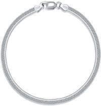 wholesale 925 Sterling Silver Snake Chain Bracelet with Lobster Claw Closure - Made in Italy (Size: S/M/L)-7.0 Inches