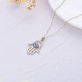 wholesale 14k Gold Hamsa Evil Eye Birthstone Rose Gold Plated Pendant Necklace For Women-0-8