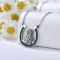 wholesale 925 Sterling Silver Turquoise Western Horseshoe Cowboy Boot Cactus Pendant Necklace for Women-0-2
