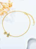 TOUPOP 14K Yellow Gold & Opal Sea Turtle Anklet for Women, 8+2 Inch-0-2