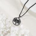 wholesale 925 Sterling Silver Pentagram with Goat Head and Snake Eyes Satanic Necklace Gothic  for Men Women-0-3