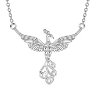 wholesale 925 Sterling Silver Birthstone Phoenix Necklace for Women-April
