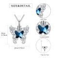 wholesale 925 Sterling Silver Blue Butterfly Cremation Urn Necklace Wholesale With Funnel-0-1