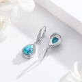 wholesale 925 Sterling Silver 12 Birthstone Trendy Dangle Earrings for Women Teens-0-1