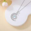 wholesale 925 Sterling Silver Blue Moonstone Sun & Crescent Moon Pendant Necklace-0-2