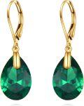 wholesale 14K Gold Birthstone Earrings, Elegant Detailed Design for Women, 31.6mm-0-0