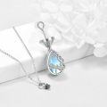wholesale 925 Sterling Silver Teardrop Blue Opal Dragonfly Keepsake Pendant Necklace with Funnel and Fill Tool-0-3