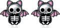 wholesale 925 Sterling Silver Pink Skeleton Bat Stud Earrings Gothic Halloween Gifts for Women Girls-0-0