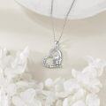 wholesale 925 Sterling Silver I Love You Forever Monkey Heart Pendant Necklace for Women Girls Gifts-0-4