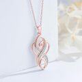 wholesale Sterling Silver Opal Celtic Knot Necklace Infinity Heart Pendant for Women-0-4