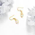 wholesale 14K Gold Twist Design Freshwater Pearl Drop Dangle Earrings for Women Gift-0-2