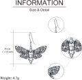 wholesale 925 Sterling Silver Death's Head Hawkmoth Drop Earrings Gothic s for Her-0-5