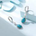 wholesale 925 Sterling Silver Teardrop Turquoise Drop Pearl Leverback Earrings-0-2