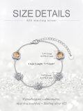 wholesale 925 Sterling Silver Heart-Shaped Citrine Stone Flower Charm Bracelet Gift for Women and Girls-0-1