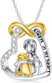 wholesale 925 Sterling Silver 925 Infinity Heart Girl & Gold Bunny Pendant Necklace-B-Bunny-2