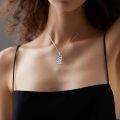 wholesale Sterling Silver Lab Grown Diamond Cat Birth Flower Necklace for Women-0-18