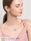 TOUPOP Sterling Silver Rose Flower I Love You Forever Mom Heart Pendant Necklace-0-1
