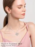 TOUPOP Sterling Silver Rose Flower I Love You Forever Mom Heart Pendant Necklace-0-1
