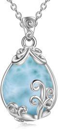 wholesale Sterling Silver Crystal Filigree Teardrop Pendant Necklace-0-36