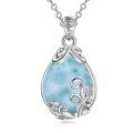 wholesale 925 Sterling Silver Moss Agate Teardrop Pendant Necklace for Women-0-36