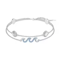 wholesale 925 Sterling Silver Evil Eye Shell Ocean Wave Charm Ankle Bracelet-Wave Seashell 7+2 inch Bracelet