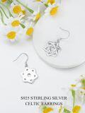 wholesale 925 Sterling Silver Celtic Knot Tree of Life Lotus Drop Earrings-0-5