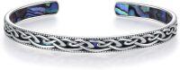 wholesale 925 Sterling Silver Abalone Shell Inlay Celtic Knot Bangle Bracelet  for Him Her-Style 1
