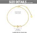 wholesale 14K Gold Chain with Crystal Bow and Heart Charm Bracelet for Women (6-8 inches adjustable length)-0-2