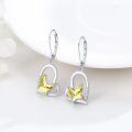 wholesale 925 Sterling Silver Citrine & Blue Crystal Butterfly Love Heart Earrings for Women-0-4