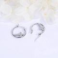 wholesale 925 Sterling Silver Cross Hoop Earrings with Cubic Zirconia - Religious  for Women-0-4